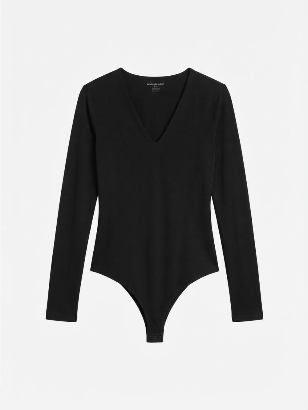Banana Republic Soft Stretch Black V-Neck Long Sleeve Bodysuit